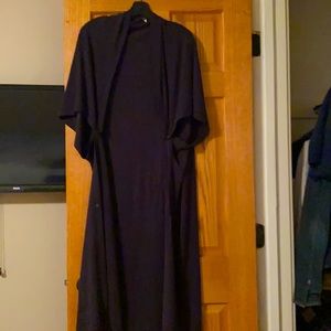 Adjustable deep blue sweater wrap/scarf